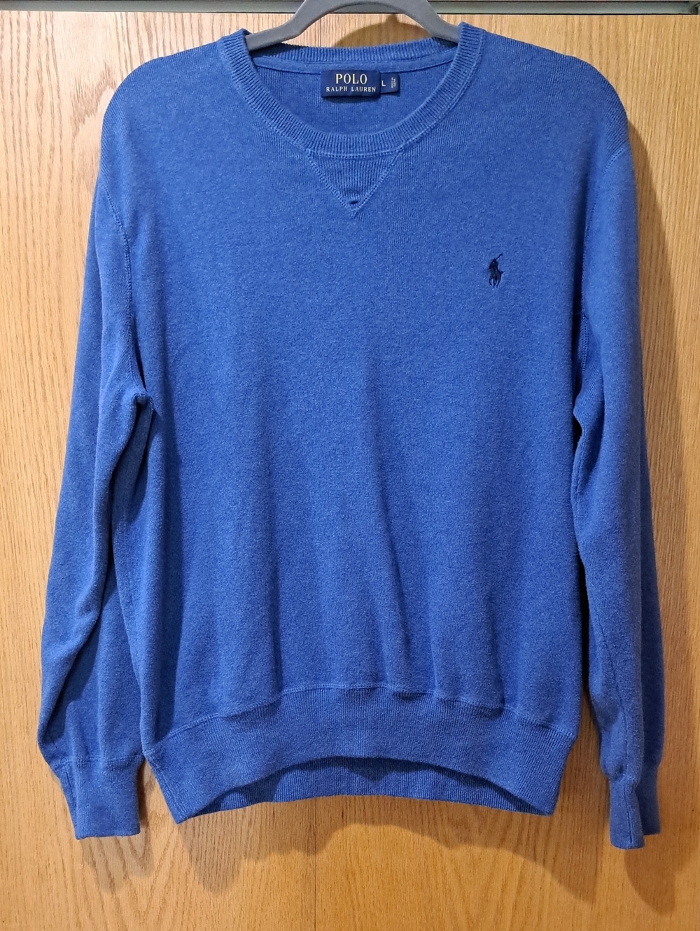 Polo by Ralph Lauren Men's Heathered Royal Blue Crewneck Sweater